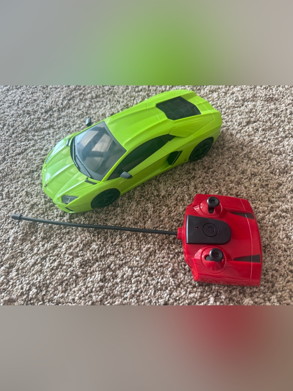 Remote control Lamborghini for kids. Lime green